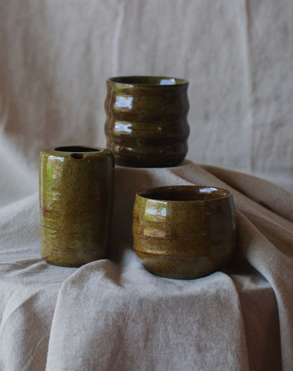 Olive green mug (no handle)